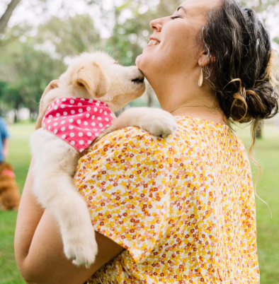 dog and lady